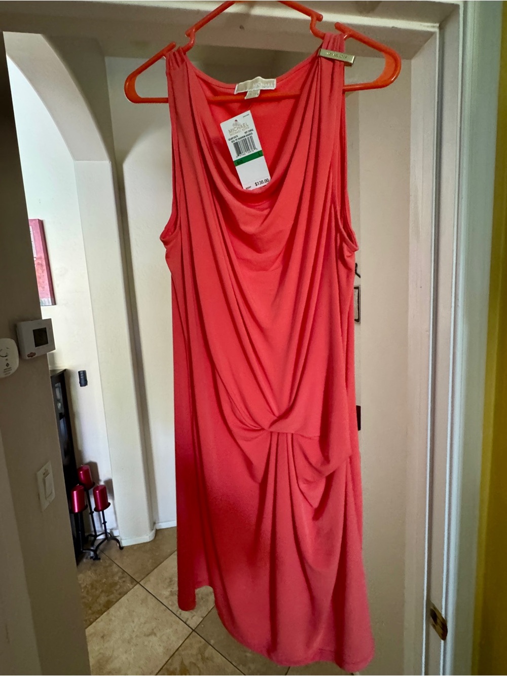 Michael Kors Coral Midi Drape Dress